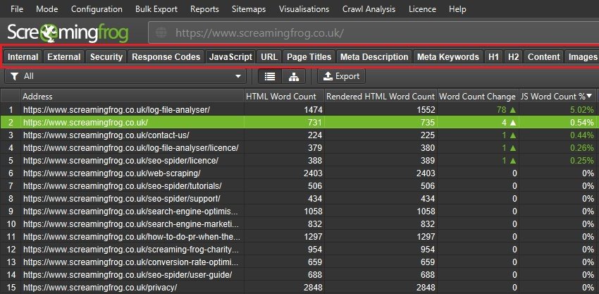 screaming frog site audit tool