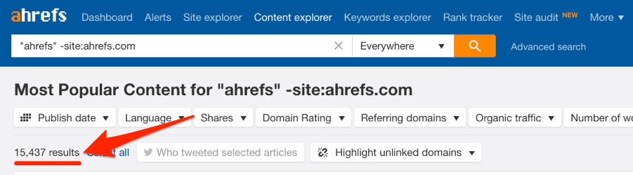 Ahrefs brand mentions